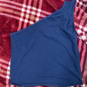 Navy blue one shoulder top